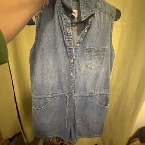 Universal Thread Light Blue Denim Romper